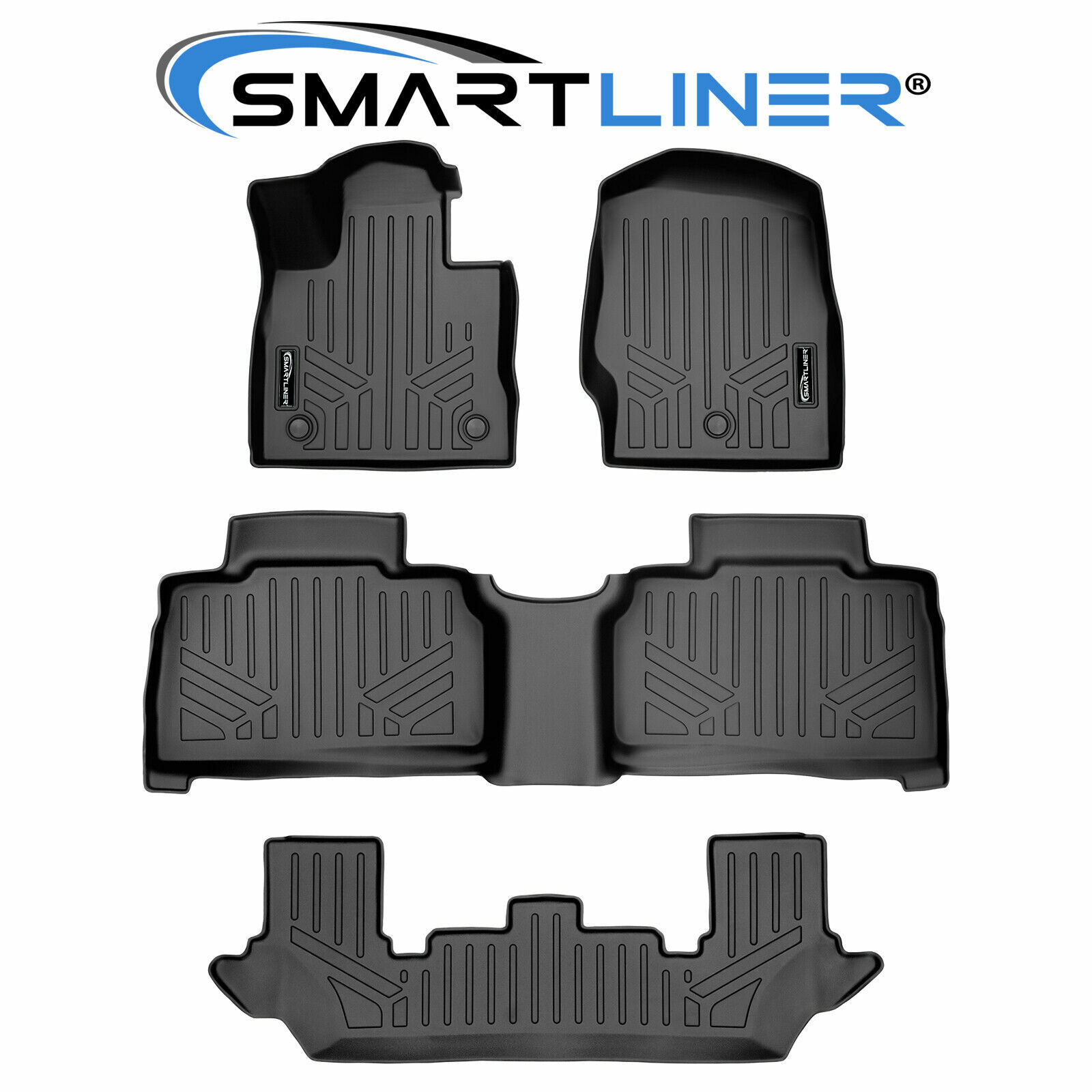 SMARTLINER Custom Fit Floor Mats 3 Row Set For 2022-2025 Ford Explorer – OEM TPE Black