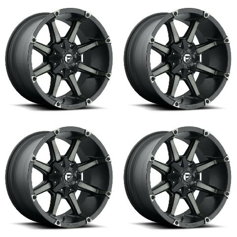 Set 4 18x9 Fuel Coupler D556 Black Machined Dark Tint 6 Lug 6x135