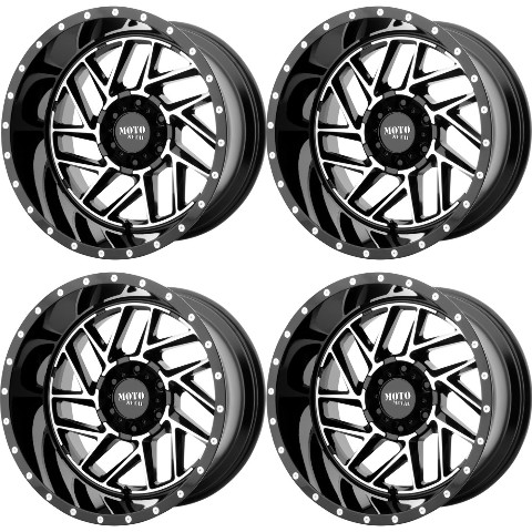 Set 4 Moto Metal MO985 Breakout 20x12 8x6.5 Black Machined Wheels