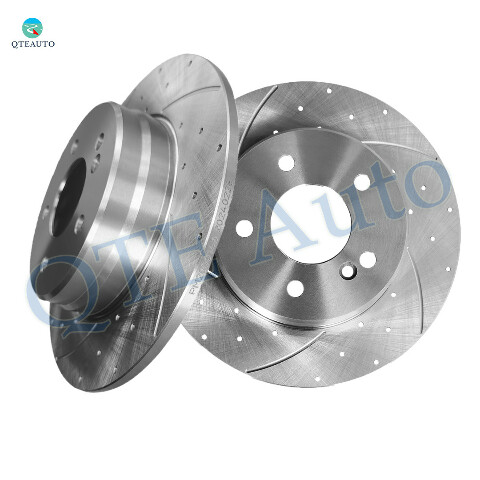 Rear 290mm Drilled Slotted Brake Disc Rotors For 2001-2005