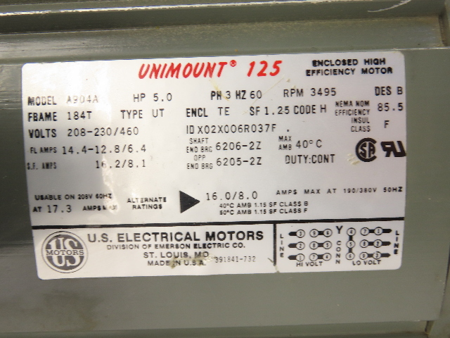 ハイドロ　ポンプ 5HP Siemens ELMO 2BH1 313-1HY99-ZN01 Gas Ring Vacuum Pump Blower