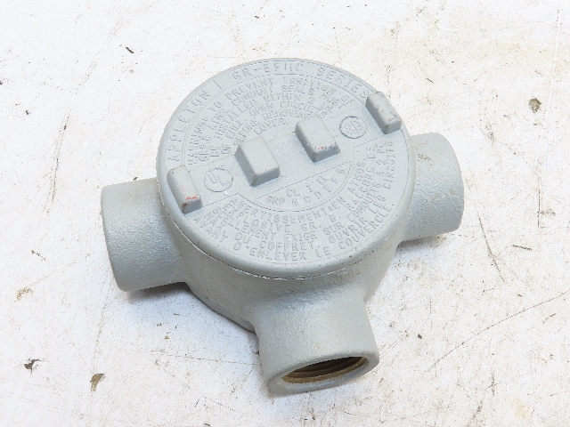 Appleton GR-EFHC Conduit Outlet Box Explosion Proof Type T  1"NPT Hubs Aluminum