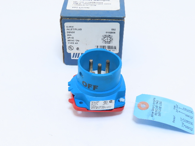 Meltric DSN30 63-38043 Receptacle Plug 30A 480V