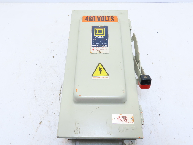 Square D H-362AWK 60A Fusible 3P Safety Disconnect Switch 600V AC/DC Raintight