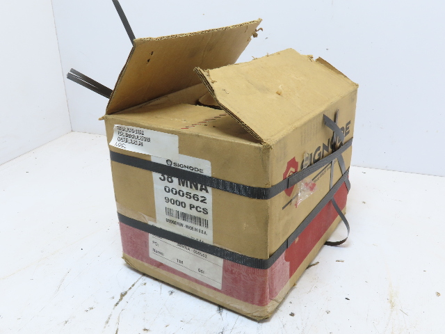 9000 pcs Signode 000562 38 MNA Strapping Seals 3/8" Nestack Steel Single Notch