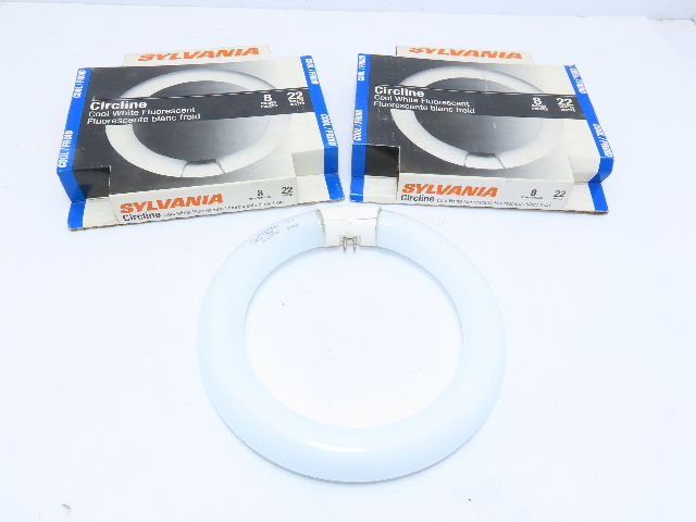2-NEW 1-used Sylvania FC8T9/CW/RP Fluorescent 22W Lamp Light Bulb Cool White 8"