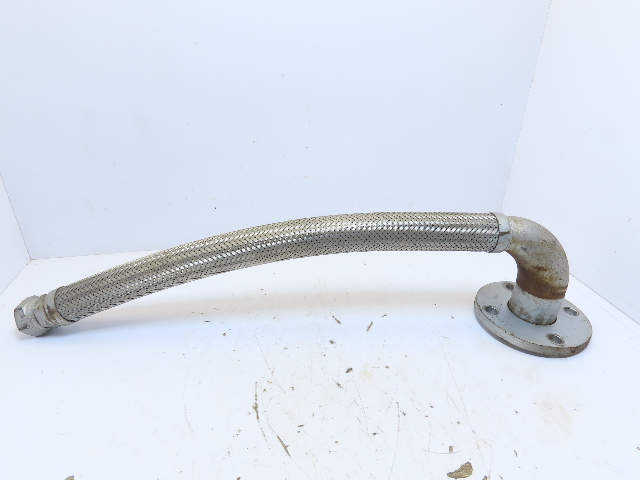1-1/2x28" 1-7/8-12 -24 JIC 37 Flare Braided SS Metal Flex Pipe C/S 2-1/2" Flange