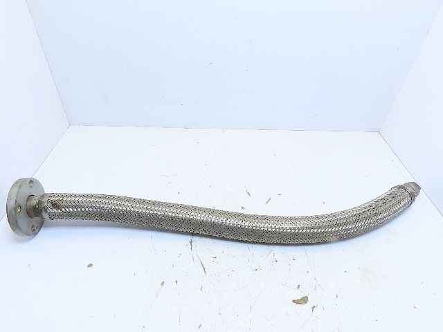 1x35" 1-5/16-12 -16 JIC 37 Flare Braided SS Metal Flex Pipe Hose 1-1/2" Flange