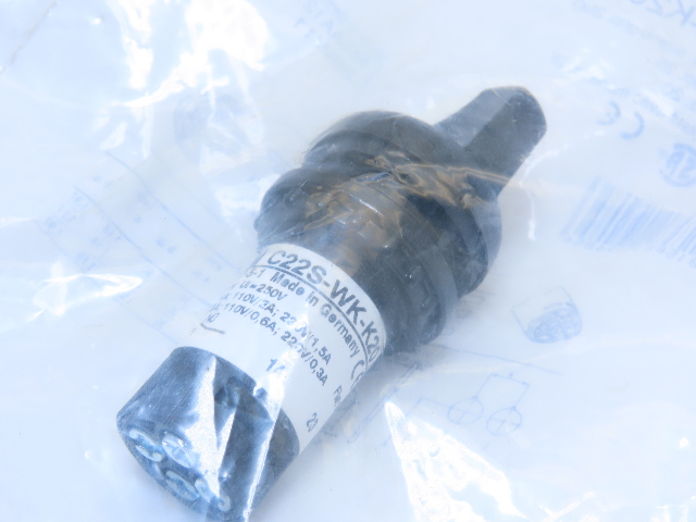 Eaton C22S-WK-K20 2 Position Momentary Rotary Selector Switch BLK&WHT Knob