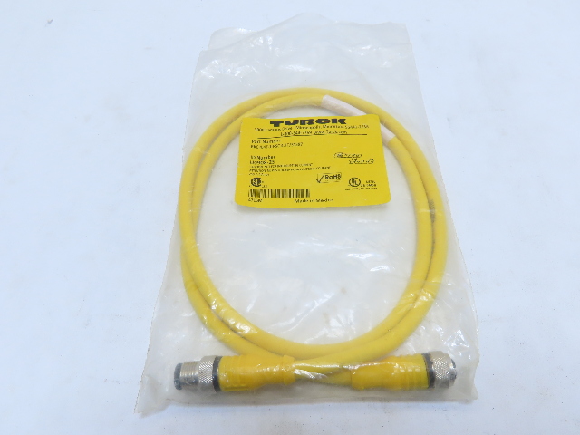 TURCK RKC 4.4T-1-RSC  4.4T/S1587 U0908-25 M12 F-M Double Ended Cord set 1 Meter