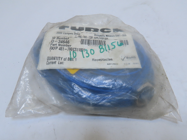 TURCK RKFP 461-7M/CS11891 U-34646 1111M Cord set