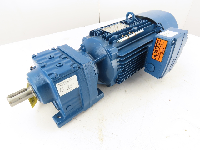 SEW-EURODRIVE  5.06:1 Ratio 346RPM 5Hp Inline Helical Gear Motor W/Brake