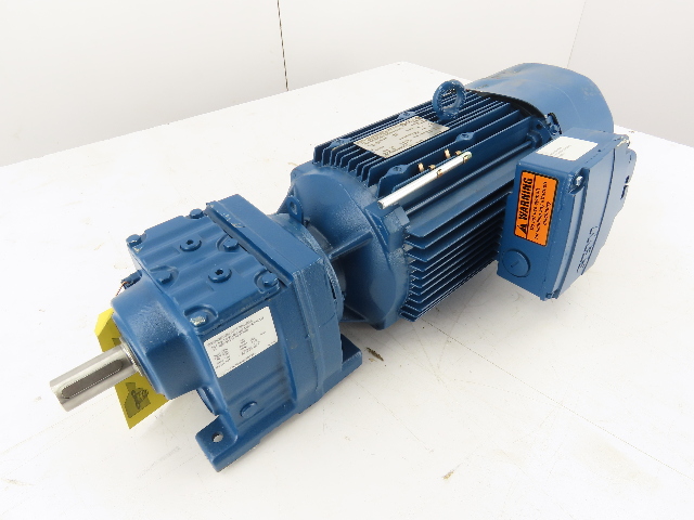SEW-EURODRIVE 5.06:1 Ratio 346RPM 5HP Inline Helical Gear Motor W/Brake Broken