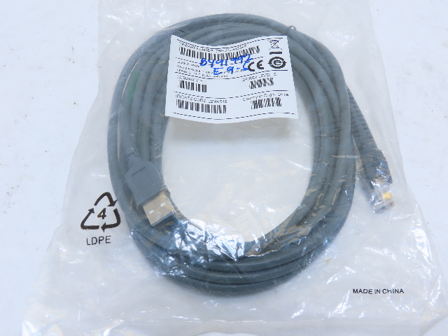 Zebra CBA-U10-S15ZAR Barcode Scanner Cable Universal Style 3 USB 15 Ft Dura Gray
