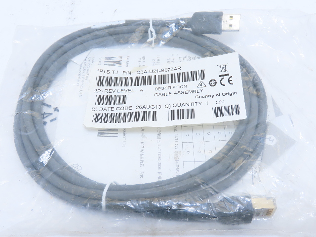 Zebra CBA-U21-S07ZAR Barcode Scanner Cable Universal Style 3 USB 7Ft Dura Gray