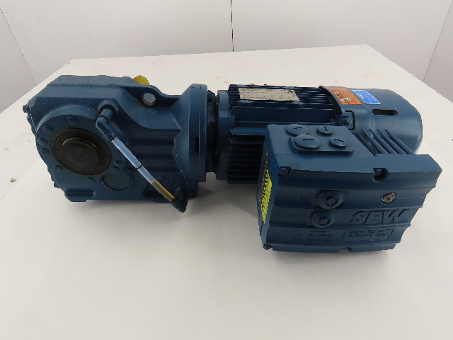 Sew 1HP 12to78RPM 170:1 Ratio Gear Motor W/Brake Inverter MM07D-503-00 380-500V