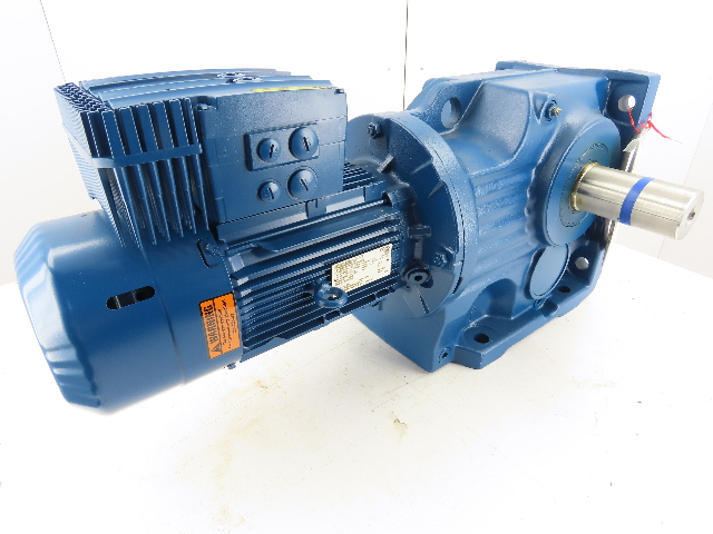 5HP 14-2.3 ORPM 124:1 Shaft Gear Motor W/Brake & Inverter MM30D-503-00 VFD