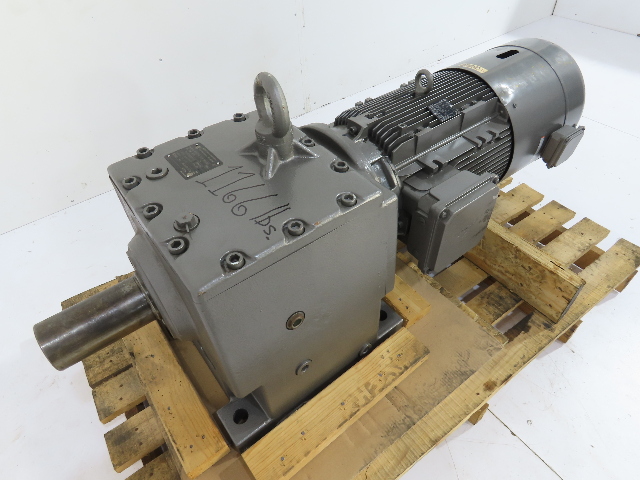 Nord SK 83-180LP 30HP 39:1 In-Line Helical Gearmotor W/Brake Invertor & Encoder