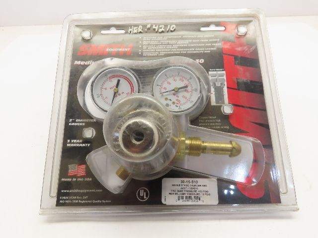 Smith 30-15-510 Miller Acetylene Gas Regulator W/Gauges Single Stage Torch