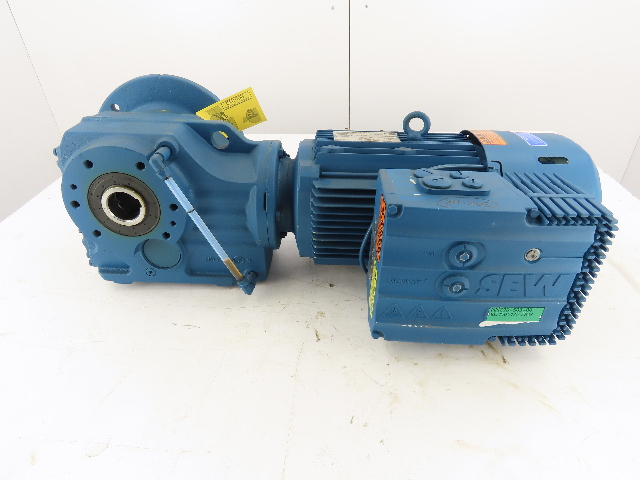 3HP 6.3-38.36 RPM 44.32:1 Ratio Gear Motor W/Brake Inverter VFD MM22D-503-00