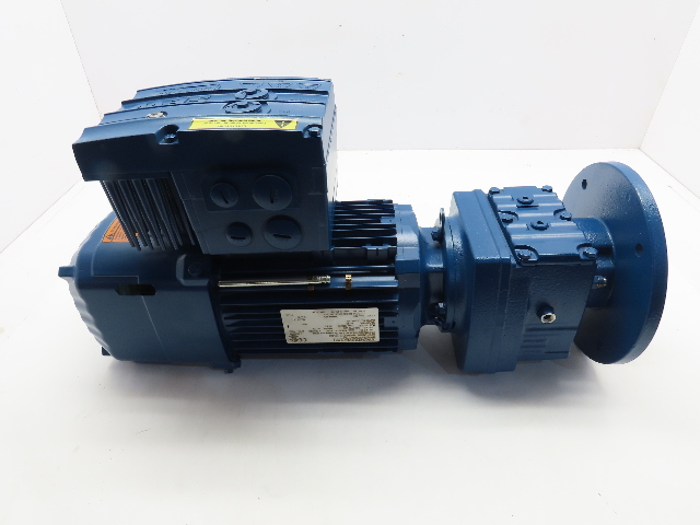 Sew 1HP 35-213RPM 7.97:1 Ratio Gear Motor W/Brake Inverter MM07D-503-00 380-500V