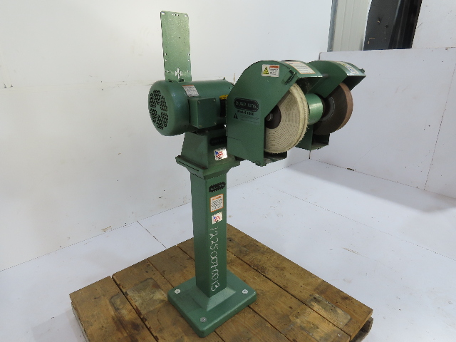 Burr King 1000 3 Hp Double Spindle Deburring & Polishing Machine w/ Pedestal