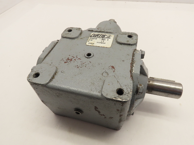 Curtis 214 Right Angle Type F Bevel Gearbox 1:1 Ratio 1" Dia x 2" long Shafts