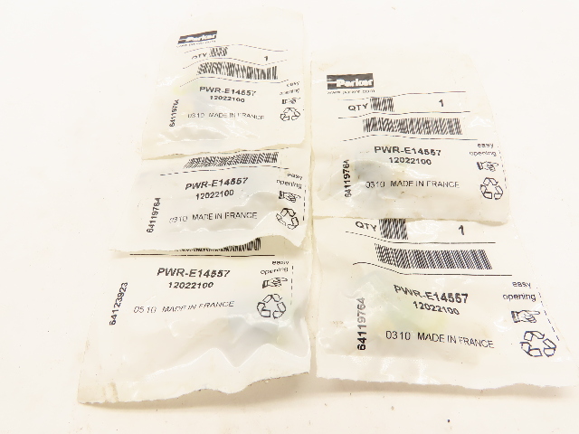 Parker PWR-E14557 (Lot of 5) Thermoplastic Flow Controls: 10-32 UNF Port & Tube