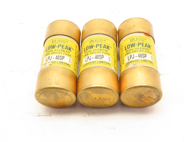 Buss LPJ-40SP LPJ40SP Lot of 3 Time Delay Fuses 40A