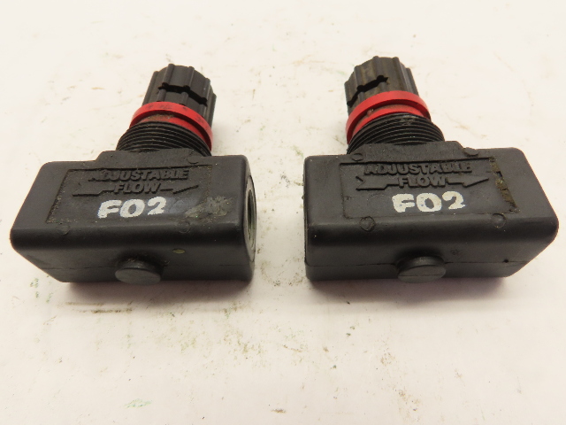 Lot of 2 ARO F02 Adjustable Flow Pneumatic Control Valve 1/4" NPT