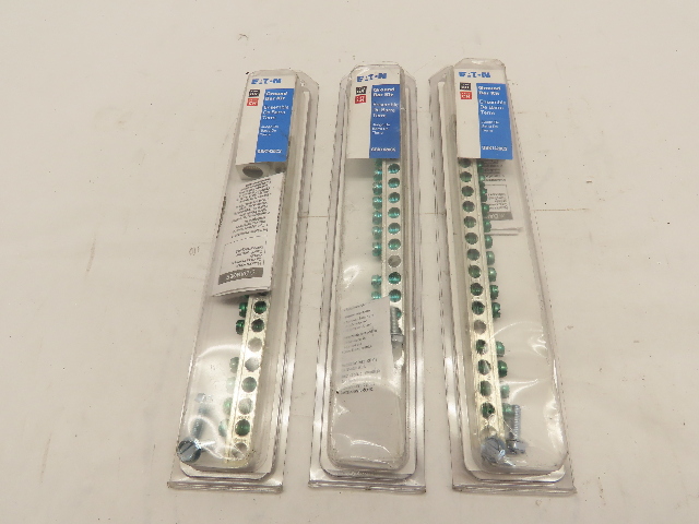 Qty-3 Eaton GBK1420CS 14 Terminal Ground Bar kits #2/0 lug  with 14 terminals