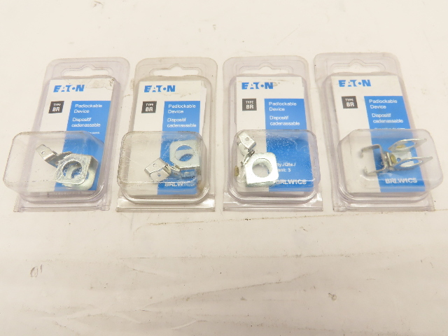 Lot of 4 Eaton BRLW1CS type BR circuit breaker handle lockout padlockable Device