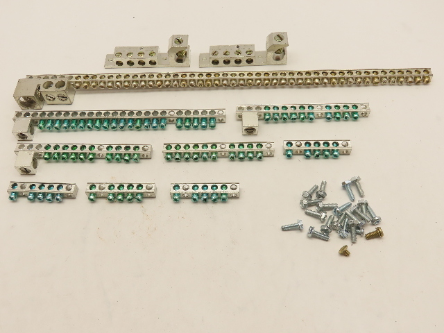 Qty-11 new assorted Eaton Terminal Ground Bars