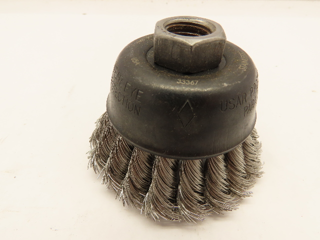 Osborn Cup Brush: 2-3/4" Dia 0.014" Wire Dia Stainless Steel Knotted 33567