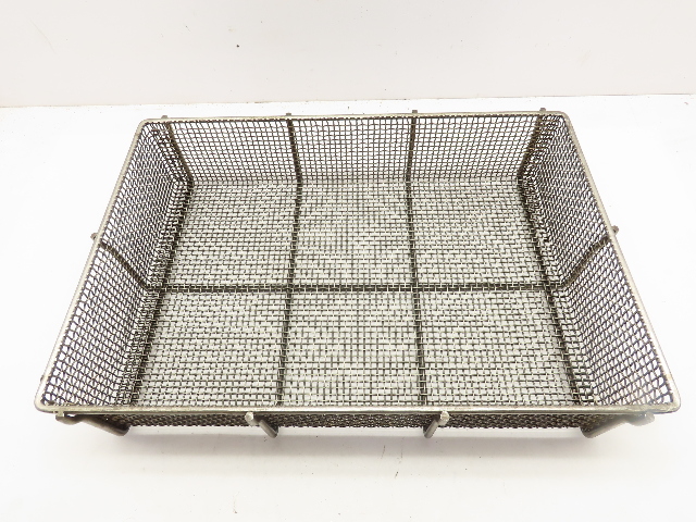 Heavy Duty Woven Stainless Steel #4 Mesh Parts Washer Dip Basket 12x18x4"