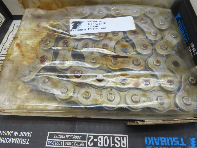 Tsubaki RS80H 80H Riveted Steel Roller Chain 1" Pitch 45 Links 45 Inches