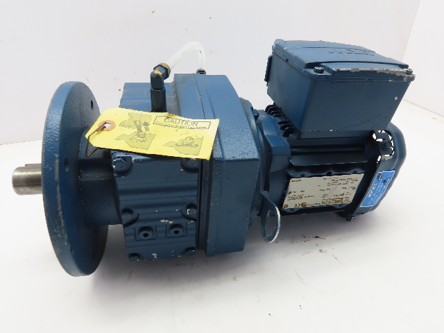 Sew RF47DRS71S4/ACB8 56.73:1 Ratio 30 RPM .5Hp 460V Inline Shaft Gear Motor