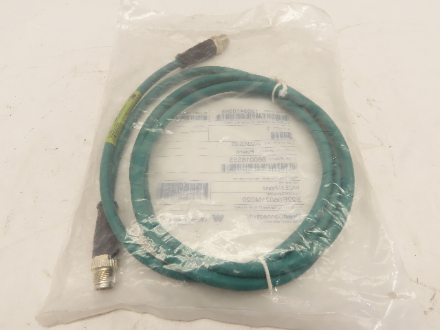 BradConnectivity 1203410865 Cable M12 4P CAT6A M/M ST/ST Teal TPE 2M