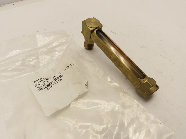 LDI G105-2 Vented Brass Liquid Oil Level Indicator Glass 4"Sight 1/4" NPT