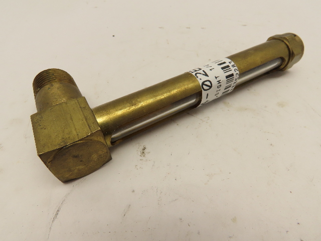 LDI G211-4 Brass Liquid Oil Level Indicator 4-1/4" Long Sight Glass 1/2" NPT