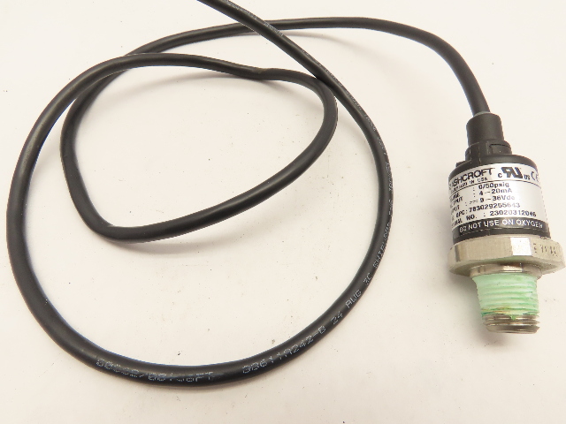 Ashcroft E  Y1 KK 0-50 PSI Pressure Transmitter 1/4" NPT Connection Out 4-20mA