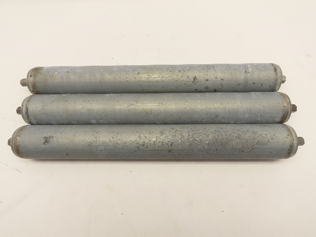 Qty 3 Hytrol Gravity Conveyor Rollers 1.9"OD 15"BF 7/16" Hex Axle Galvanized