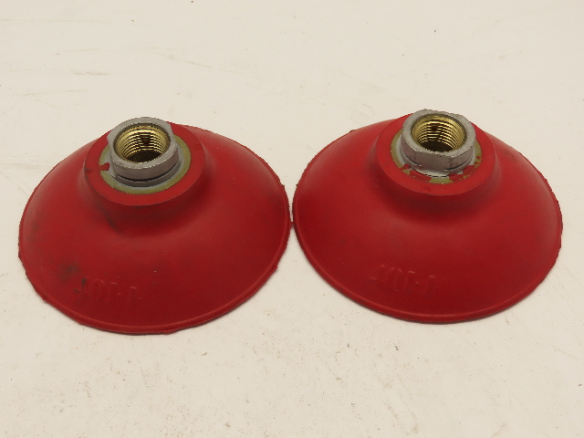 Destaco CPI-40FF-C-45 Lot Of 2 4"Flat Foot Vacuum Suction Cup Red