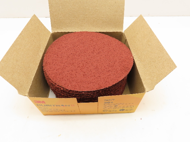 (Box of  25)3M Cubitron II 76677 Hookit 5"Cloth Disc 36+Grit Ceramic Hook & Loop