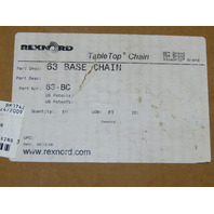Rexnord 63-BC 0.75" Pitch Carbon Steel Side-flexing 63S Base TableTop Chain 10FT