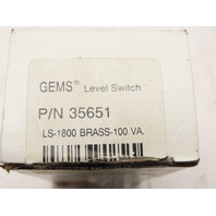 NEW GEMS SENSORS 35651 Level Switch LS-1800 Brass VA 1/8"NPT