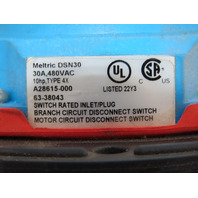 Meltric DSN30 A28615-000 Plug Assembly 30A 480V