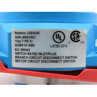Meltric DSN30 63-38043 Receptacle Plug 30A 480V