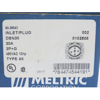 Meltric DSN30 63-38043 Receptacle Plug 30A 480V