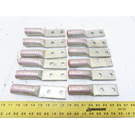 (QTY 12) Panduit LAB500-12-2 500KCMIL MCM 2-Hole 1/2"Stud Crimp Compression Lug